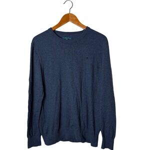 Tommy John Second Skin Crew Neck Knit‎ Sweater Men Size L Blue Pullover Preppy